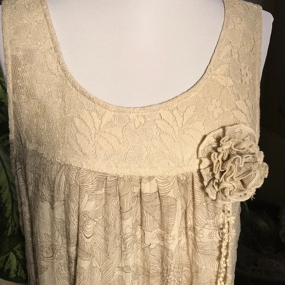Forever 21 cream Boho dress with lace trim - Picture 2 of 8